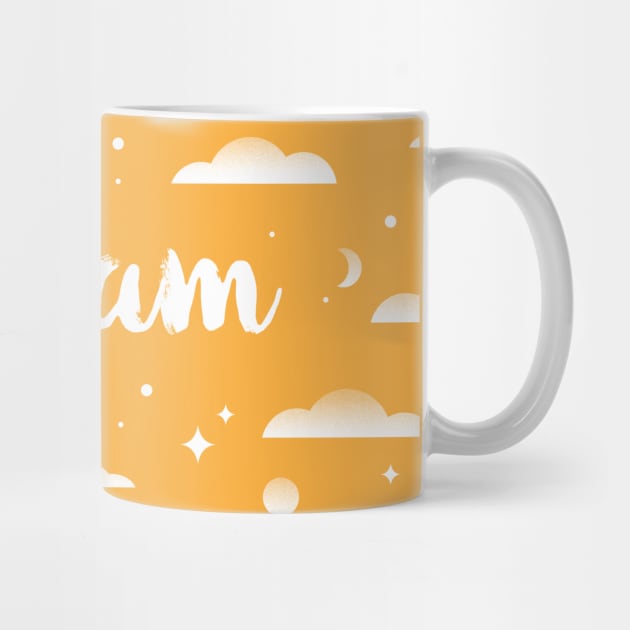 Dream, clouds, moons and stars pattern by kindsouldesign